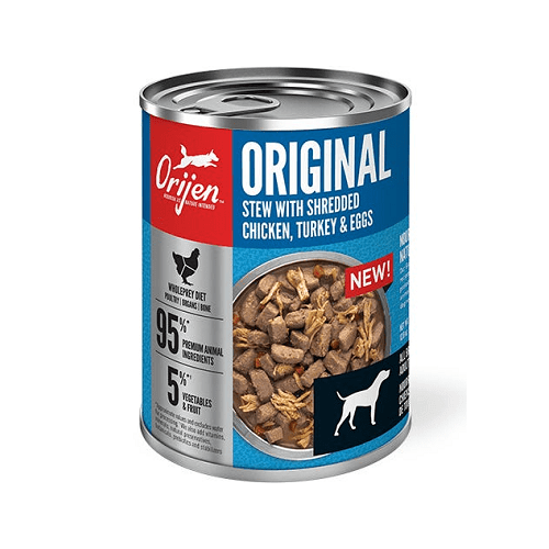 Canned Dog Food - Premium Wet Food - Adult - Original Stew Recipe with Chicken, Turkey & Eggs - 12.8 oz - J & J Pet Club - Orijen