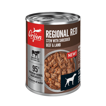Canned Dog Food - Premium Wet Food - Adult - Regional Red Stew with Shredded Beef & Lamb - 12.8 oz - J & J Pet Club