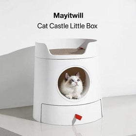 Cat Castle Little Box Set (Litter Box + Scratch Basin + Scratcher + Scoop) - J & J Pet Club - Mayitwill