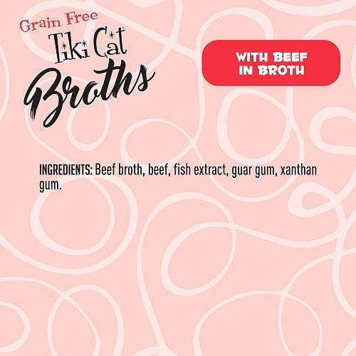 Cat Food Topper - BROTHS - Beef in Broth - 1.3 oz pouch - J & J Pet Club - Tiki Cat