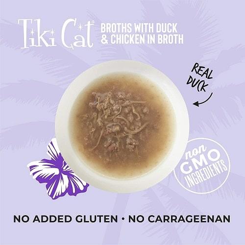 Cat Food Topper - BROTHS - Duck & Chicken in Broth - 1.3 oz pouch - J & J Pet Club - Tiki Cat