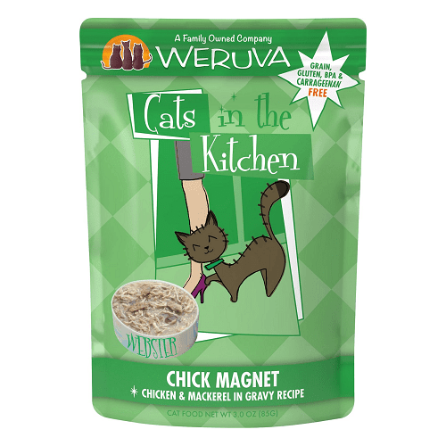 Cat Pouch - Cats in the Kitchen - Chick Magnet - Chicken & Mackerel in Gravy - 3 oz - J & J Pet Club - Weruva