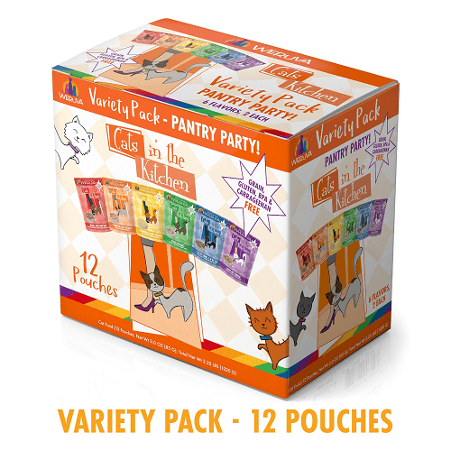 Cat Pouch - Cats in the Kitchen - Pantry Party - Variety Pack - 12 x 3 oz - J & J Pet Club - Weruva