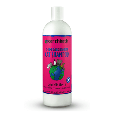 Cat Shampoo, 2-in-1 Conditioning Shampoo (Light Wild Cherry), 16 fl oz - J & J Pet Club - Earthbath