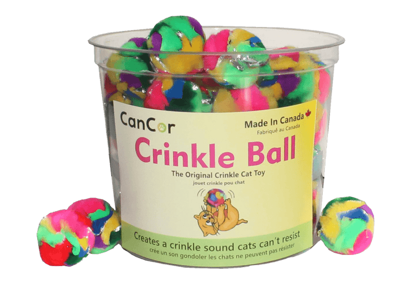 Cat Toys - Mini Crinkle Ball - 1.5” - 1 pc - J & J Pet Club - Cancor