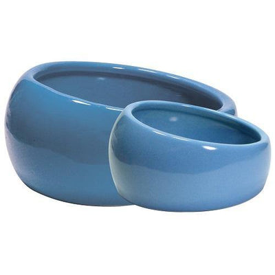Ceramic Ergonomic Dish - Blue - J & J Pet Club - Living World