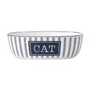 Ceramic Pet Bowl - Country Blue Cat 7" Overall - J & J Pet Club - PetRageous