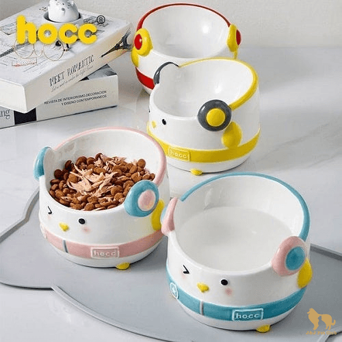 Ceramic Pet Bowl - Penguin Series - Musician - J & J Pet Club - HOCC