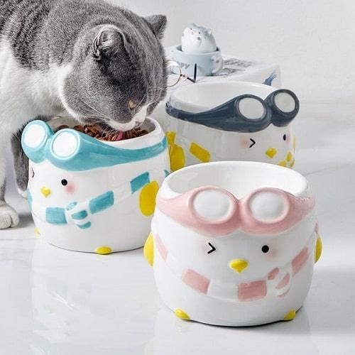 Ceramic Pet Bowl - Penguin Series - Pilot - J & J Pet Club - HOCC
