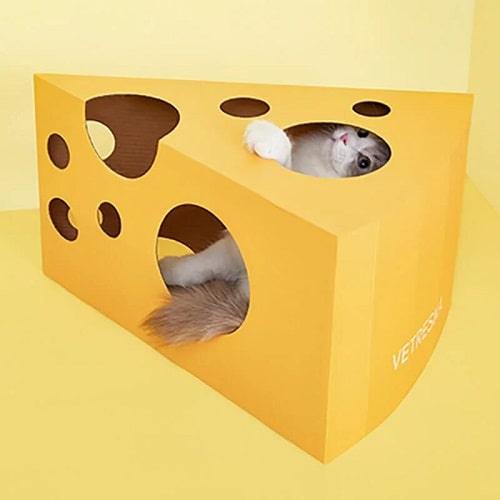 Cheese Cat House & Scratcher - J & J Pet Club