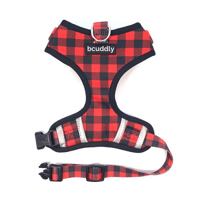 Control Dog Harness - Red Plaid Classic - J & J Pet Club - Bcuddly