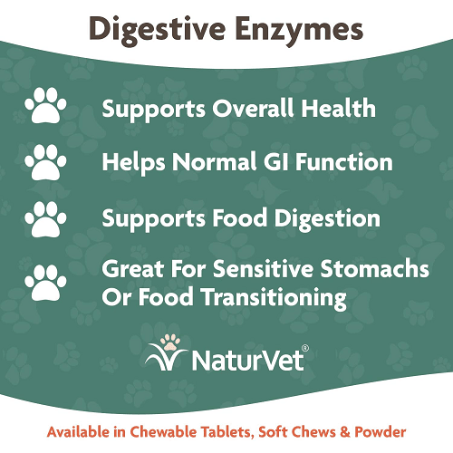 Digestive Supplement - Digestive Enzymes Powder with Prebiotics & Probiotics - J & J Pet Club - Naturvet