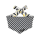 Dog Bandana - Black Checker / Lightning Bolts - J & J Pet Club - Bcuddly