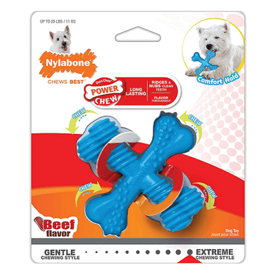 Dog Chew Toy - Power Chew - X Bone (Beef Flavor) - J & J Pet Club - Nylabone