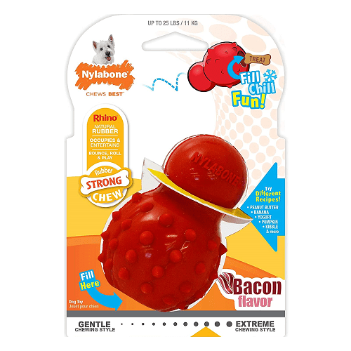 Dog Chew Toy - Strong Chew - Stuffable Chew Cone (Bacon Flavor) - J & J Pet Club - Nylabone
