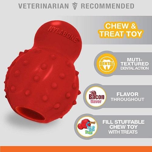 Dog Chew Toy - Strong Chew - Stuffable Chew Cone (Bacon Flavor) - J & J Pet Club - Nylabone