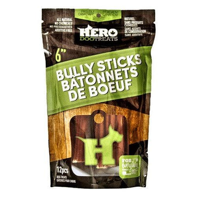 Dog Chewing Treat - Bully Stick - 6“ x 12 pcs bag - J & J Pet Club - Hero Dog Treats