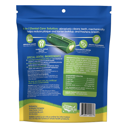 Dog Dental Chew - Large Brushless Toothpaste - for dogs 40 lbs and up - 18 oz - J & J Pet Club - Ark Naturals