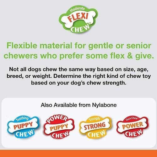 Dog Dental Chew Toy - Flexi Chew - Moderate Chew (Chicken Flavor) - J & J Pet Club - Nylabone