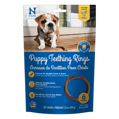 Dog Dental Treat - Puppy Teething Rings - Chicken Flavor - 6 cts - J & J Pet Club - N-BONE