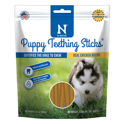 Dog Dental Treat - Puppy Teething Sticks - Chicken Flavor - 3.74 oz - J & J Pet Club - N-BONE