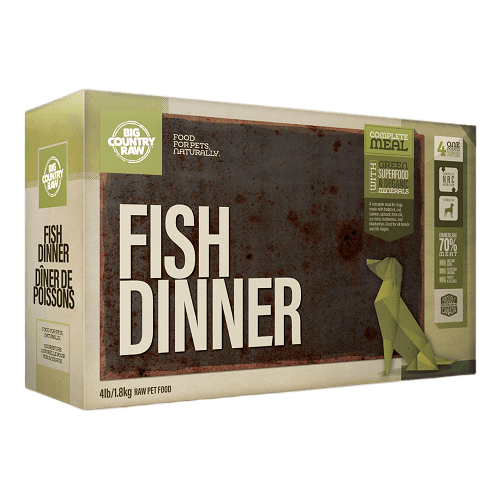 Dog Frozen Raw - DINNERS - Fish Dinner Carton - 4 x 1 lb - J & J Pet Club - Big Country Raw
