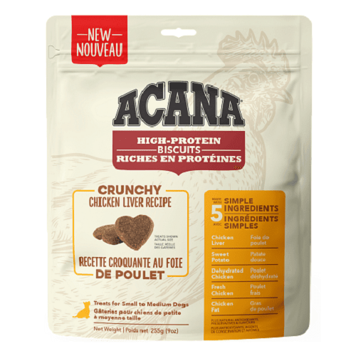 Dog Treat, High-Protein Biscuits, Chicken Liver - 255 g / 9 oz - J & J Pet Club - Acana
