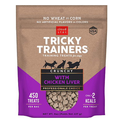Dog Treat - TRICKY TRAINERS - Crunchy with Chicken Liver - 8 oz - J & J Pet Club - Cloud Star
