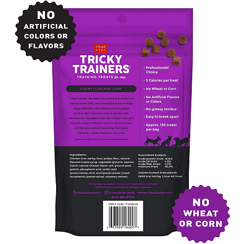 Dog Treat - TRICKY TRAINERS - Soft & Chewy with Chicken Liver - J & J Pet Club - Cloud Star