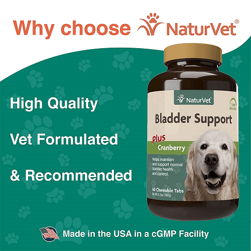 Dog Urinary Care Supplement - Bladder Support Chewable Tablets (Plus Cranberry) - 60 ct - J & J Pet Club - Naturvet