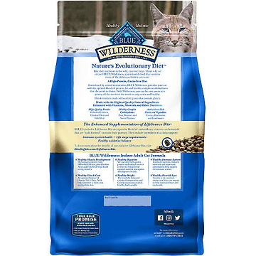 Dry Adult Cat Food - BLUE Wilderness - Grain Free Indoor Chicken Recipe - J & J Pet Club - Blue Buffalo