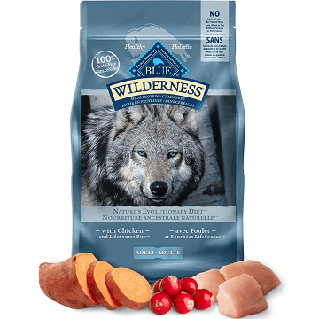 Dry Adult Dog Food - BLUE Wilderness - Grain Free Chicken Recipe - J & J Pet Club - Blue Buffalo