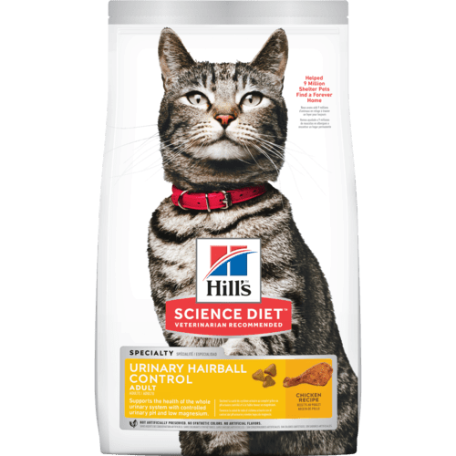 Dry Cat Food - Adult - Urinary Hairball Control - Chicken Recipe - J & J Pet Club - Hill's Science Diet