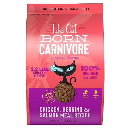 Dry Cat Food - BORN CARNIVORE - Chicken, Herring & Salmon - J & J Pet Club - Tiki Cat
