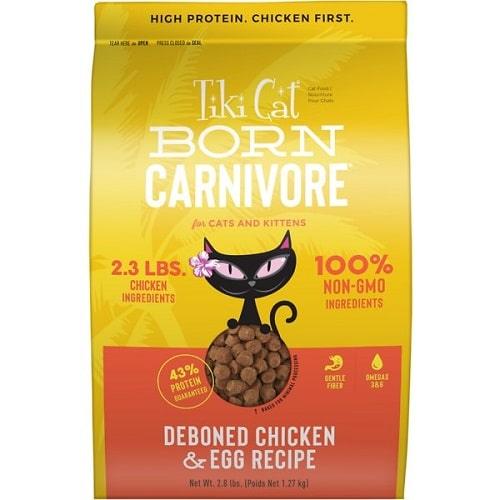 Dry Cat Food - BORN CARNIVORE - Deboned Chicken & Egg - J & J Pet Club - Tiki Cat