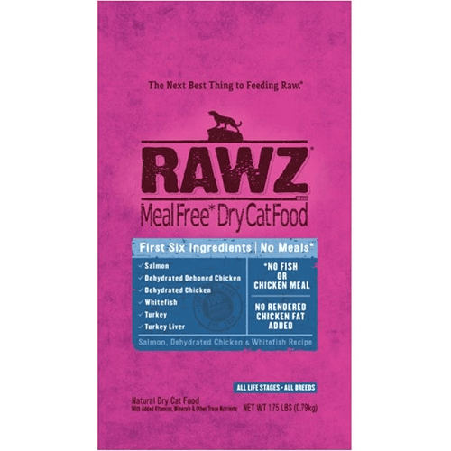 Dry Cat Food, Meal-Free Salmon, Dehydrated Chicken & Whitefish Recipe - J & J Pet Club - Rawz