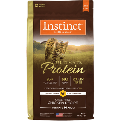 Dry Cat Food - ULTIMATE PROTEIN - Raw Coated - Cage Free Chicken Recipe For Adult Cats - J & J Pet Club - Instinct