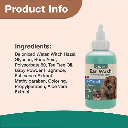 Ear Wash Liquid (Plus Tea Tree Oil) - 4 oz - J & J Pet Club - Naturvet