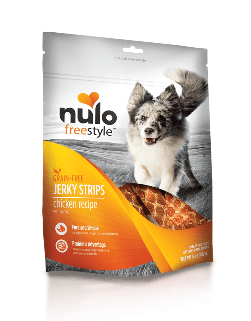FREESTYLE - Dog Treats - Jerky Strips, Chicken + Apples Recipe, 5 oz - J & J Pet Club - Nulo