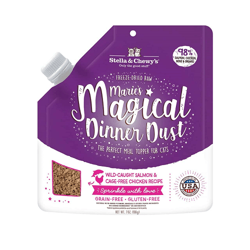 Freeze Dried Cat Meal Mixer - Marie’s Magical Dinner Dust - Salmon & Chicken - 7 oz - J & J Pet Club - Stella & Chewy's