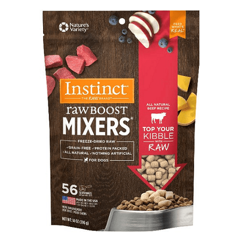 Freeze Dried Dog Food Topper - Raw Boost Mixers - All Natural Beef Recipe - J & J Pet Club - Instinct