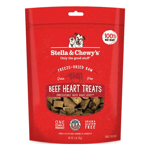 Freeze Dried Dog Treat - Single Ingredient - Beef Heart - 3 oz - J & J Pet Club - Stella & Chewy's