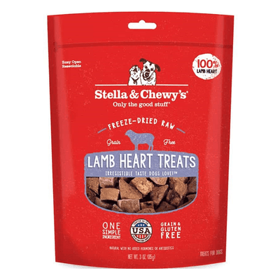 Freeze Dried Dog Treat - Single Ingredient - Lamb Heart - 3 oz - J & J Pet Club - Stella & Chewy's