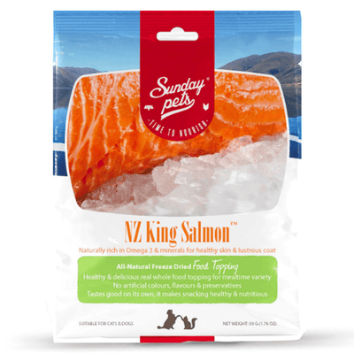 Freeze-Dried Pet Food Toppings - NZ King Salmon - J & J Pet Club - Sunday Pets