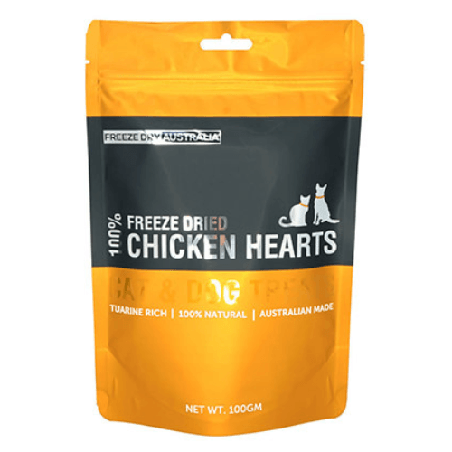 Freeze Dried Pet Treats - Chicken Hearts - 100 g - J & J Pet Club - FREEZE DRIED AUSTRALIA