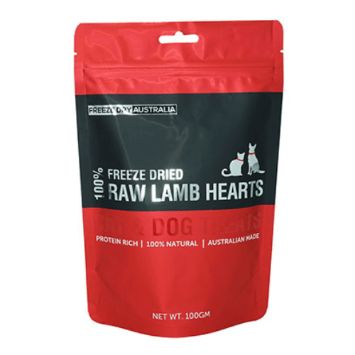 Freeze Dried Pet Treats - Diced Lamb Hearts - 100 g - J & J Pet Club - FREEZE DRIED AUSTRALIA