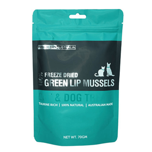 Freeze Dried Pet Treats - Green Lip Mussels - 70 g - J & J Pet Club - FREEZE DRIED AUSTRALIA