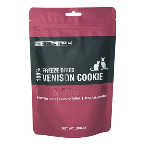 Freeze Dried Pet Treats - Venison Cookie - 100 g - J & J Pet Club - FREEZE DRIED AUSTRALIA