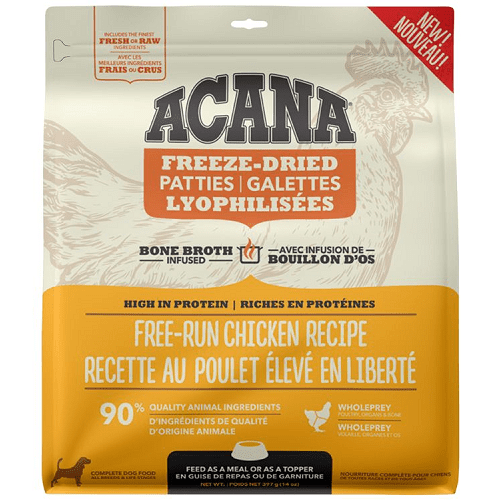 Freeze Dried Raw Dog Food - Chicken Dinner Patties - 397 g / 14 oz - J & J Pet Club - Acana