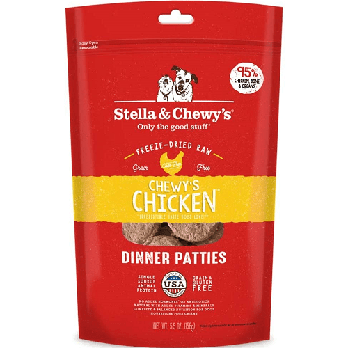 Freeze Dried Raw Dog Food - Chicken Dinner Patties - J & J Pet Club - Stella & Chewy's